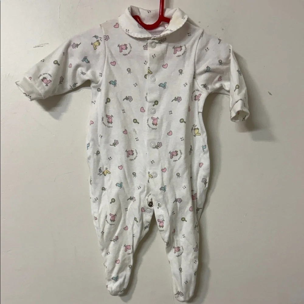 Carter's White Footie with Multicolor Print 90’s